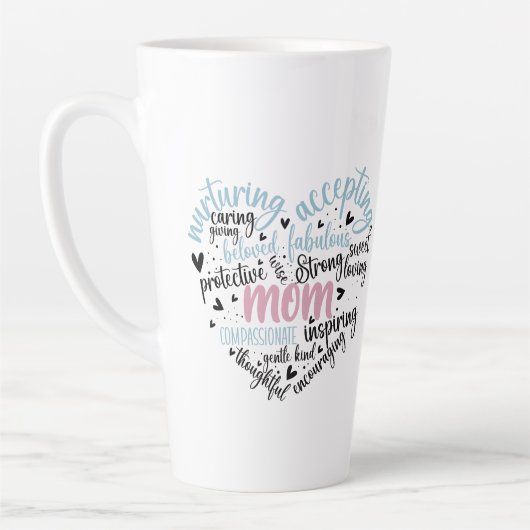 Mam Heart Loving Caring Sweet Gentle Latte Mok (Links)