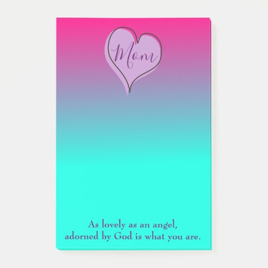 Mam Heart Paars en Blue Ombre Post-it® Notes (Voorkant)