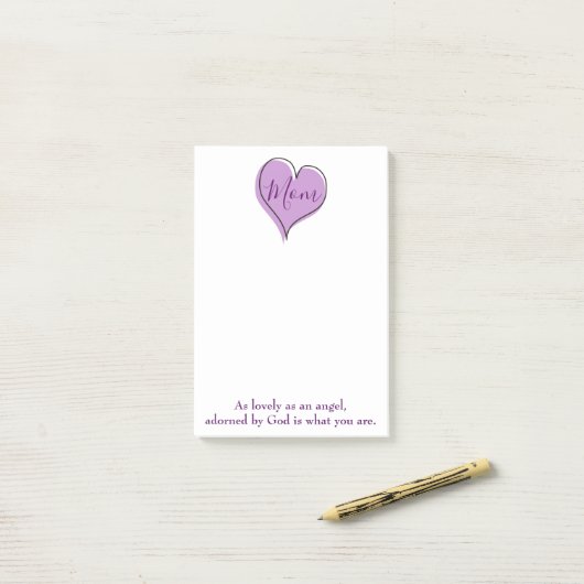 Mam Heart Post-it® Notes (Op bureau)