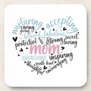 Mam Heart Strong Caring Bier Onderzetter