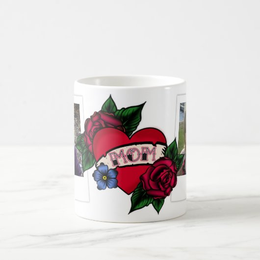 Mam Heart Tattoo Foto Mok (Center)