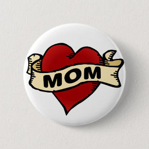 Mam Heart Tattoo Ronde Button 5,7 Cm