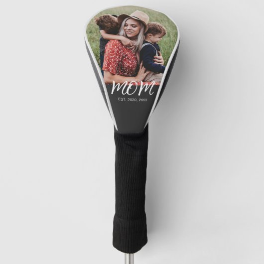 Mam heeft een moderne scriptfoto gemaakt golfheadcover (Voorkant)