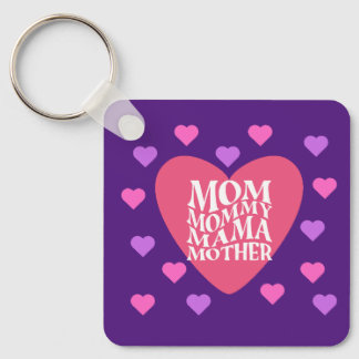 Mam heeft veel namen Metal Square Sleutelhanger