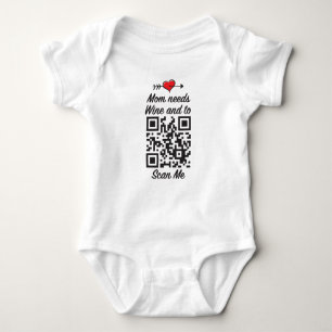 Mam heeft wijn nodig en scan me QR-code Romper