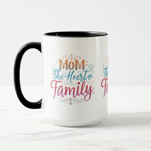 Mam: het hart van onze familie" 15 oz Combo Mok (Links)