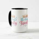 Mam: het hart van onze familie" 15 oz Combo Mok (Voorkant links)