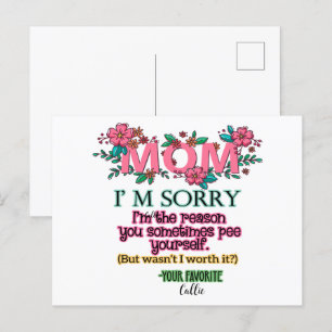 Mam, het spijt me, ik ben de reden dat je jezelf n briefkaart