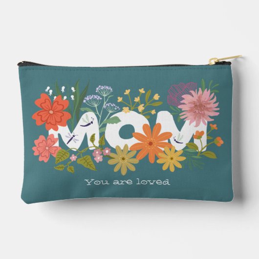 Mam hield van boho bloem boeket schattig groen etui (Achterkant)