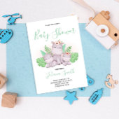 Mam Hippo Safari Baby shower Invitation Kaart