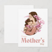 Mam Holding Baby Daughter Moon Flower Moederdag (Voorkant / Achterkant)