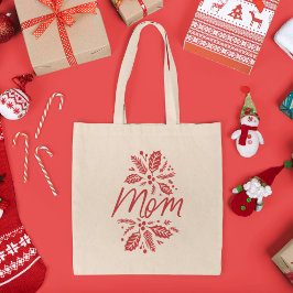 Mam Holly Berry Red Holiday Tote Bag
