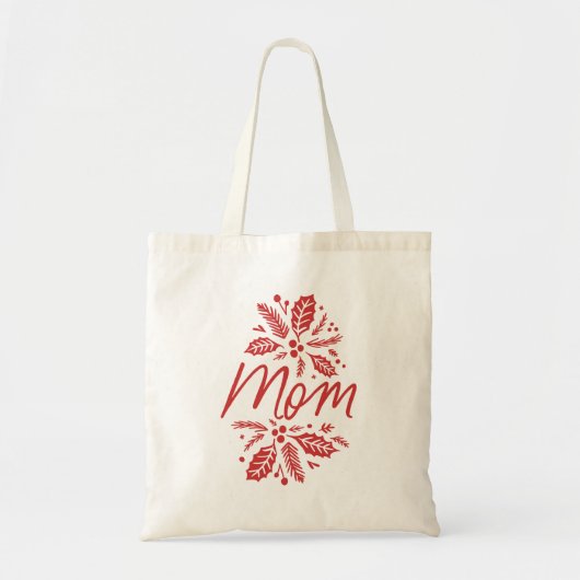 Mam Holly Berry Red Holiday Tote Bag (Voorkant)