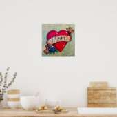 "Mam" hoort Tattoo stijl Poster afdrukken (Keuken)