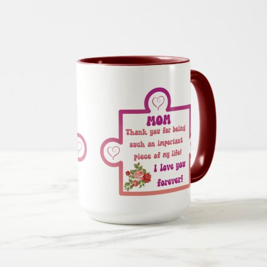 Mam - hou van je voor eeuwigheid puzzelstuk mok (Voorkant rechts)