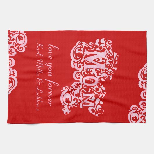 Mam houdt van roze keukenhanddoeken (Horizontaal)