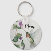 Mam Hummingbird Elegant Waterverf Garden Sleutelhanger (Voorkant)