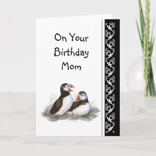 Mam Humor en Love Birthday, Puffins. vogel Kaart