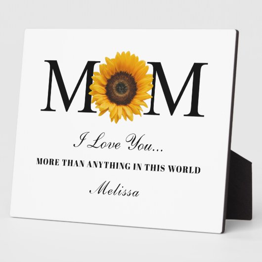Mam I Love You Moederdag Personalized Sunflower Fotoplaat (Zijkant)