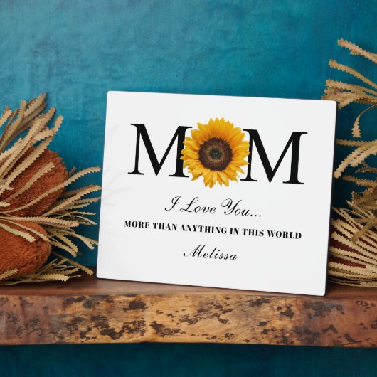 Mam I Love You Moederdag Personalized Sunflower Fotoplaat (Zijkant)