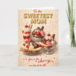 Mam, ijs sundae, Moederdag Kaart