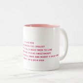 Mam, ik ben een rijk Man Tweekleurige Koffiemok (Voorkant rechts)