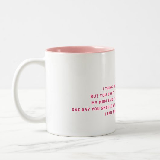 Mam, ik ben een rijk Man Tweekleurige Koffiemok (Links)