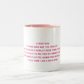 Mam, ik ben een rijk Man Tweekleurige Koffiemok (Center)