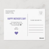 Mam, ik ben je favoriete Moederdag Briefkaart (Achterkant)