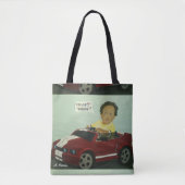 "Mam!" "Ik ben klaar om te rollen!" Canvas tas (Voorkant)