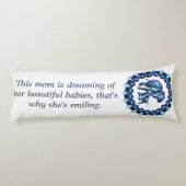 Mam, ik en rozen blauw lichaamskussen (Achterkant)