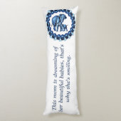 Mam, ik en rozen blauw lichaamskussen (Achterkant (Verticaal))