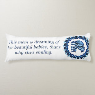 Mam, ik en rozen blauw lichaamskussen