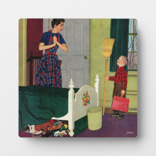 Mam, ik heb mijn kamer gereinigd. fotoplaat