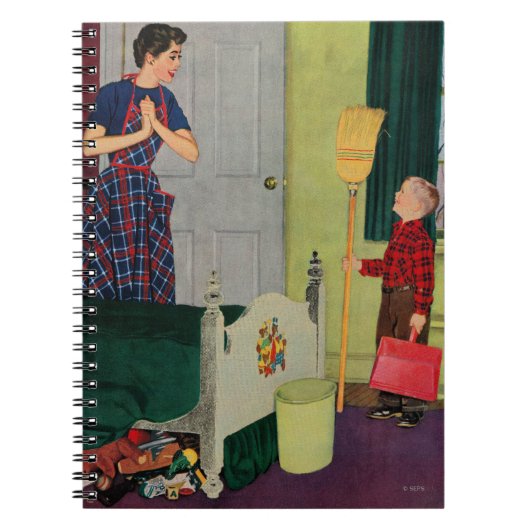 Mam, ik heb mijn kamer gereinigd. notitieboek (Voorkant)