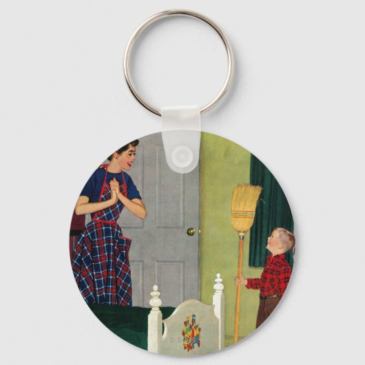 Mam, ik heb mijn kamer gereinigd. sleutelhanger (Voorkant)