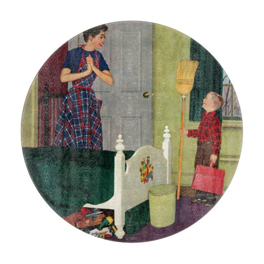 Mam, ik heb mijn kamer gereinigd. snijplank (Voorkant)