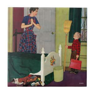 Mam, ik heb mijn kamer gereinigd. tegeltje