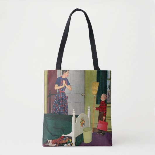 Mam, ik heb mijn kamer gereinigd. tote bag (Voorkant)