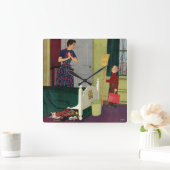 Mam, ik heb mijn kamer gereinigd. vierkante klok (Huis)