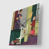 Mam, ik heb mijn kamer gereinigd. vierkante klok (Hoek)