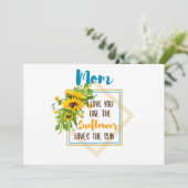 Mam ik hou van je als de zonnebloem houdt van de z feestdagenkaart (Staand voorkant)