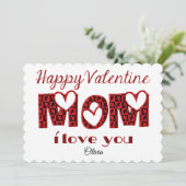 Mam Ik hou van je Cute Cupid Typography Valentijn Feestdagenkaart (Staand voorkant)