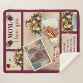 Mam Ik hou van je Foto Herfst Floral | Tekst voor  Sherpa Deken (Voorkant (horizontaal))