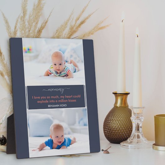 Mam Ik hou van je gedicht 2 Foto Blauw Fotoplaat