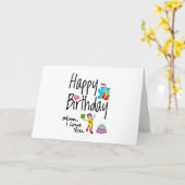 Mam, ik hou van je. Gefeliciteerd. Kaart (Gele Bloem)