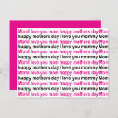 Mam Ik hou van je gelukkige moeder dag Briefkaart (Voorkant / Achterkant)