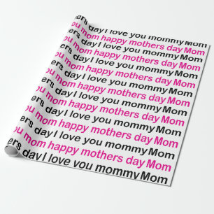 Mam Ik hou van je gelukkige moeder dag Cadeaupapier