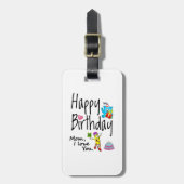 Mam, ik hou van je. Gelukkige verjaardag. Bagagelabel (Voorkant verticaal)