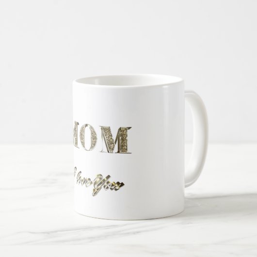 Mam Ik hou van je gouden spugen Koffiemok (Voorkant rechts)